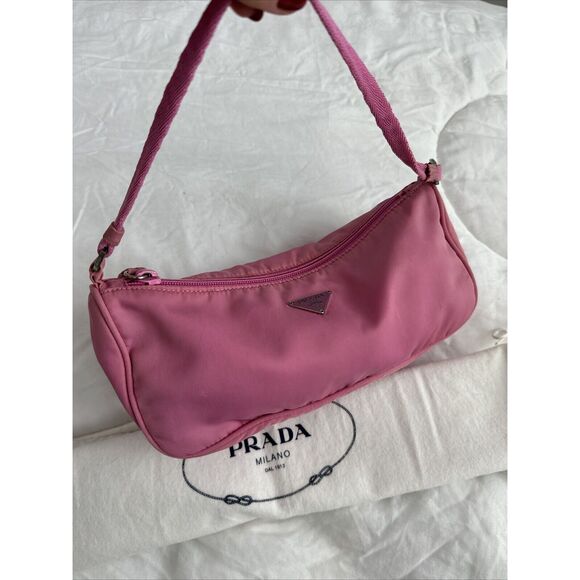 PRADA Y2K Pink Mini Shoulder Bag W/dust Bag - Picture 6 of 16